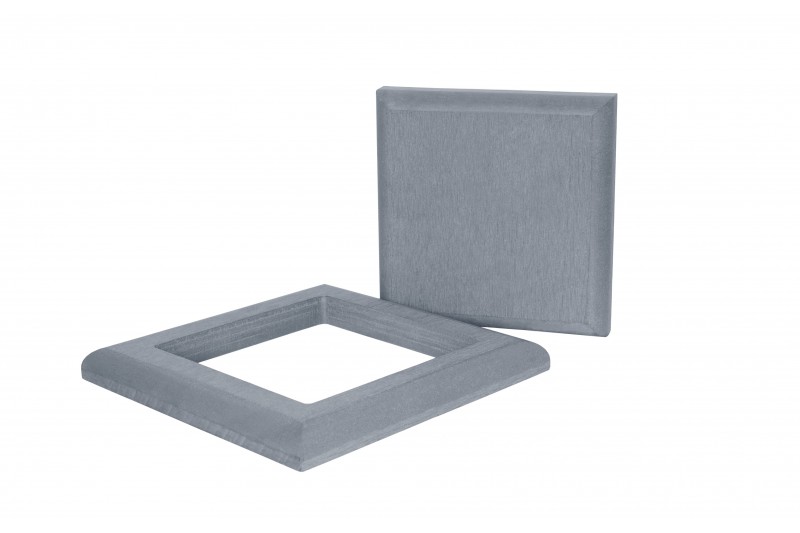 Крышка и юбка из ДПК для ограждения 43х140х140 / 18х183х183 мм, цвет: №7 темно-серый