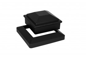 Крышка и юбка из алюминия для ограждения 69х145х145 / 34х181,5х181,5 мм, цвет: №3 чёрный