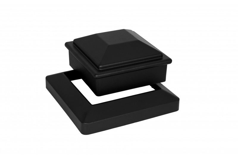 Крышка и юбка из алюминия для ограждения 69х145х145 / 34х181,5х181,5 мм, цвет: №3 чёрный