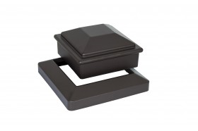 Крышка и юбка из алюминия для ограждения 69х145х145 / 34х181,5х181,5 мм, цвет: №5 темно-коричневый