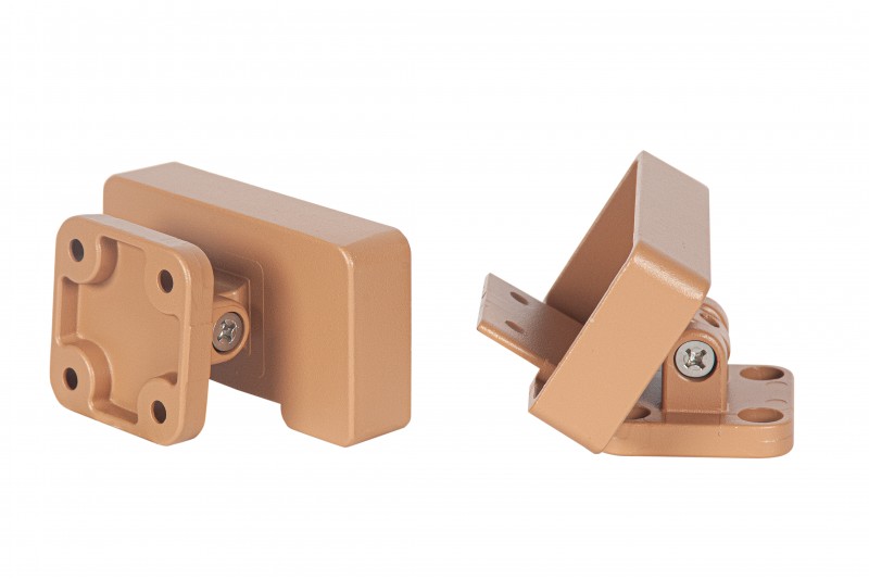 Крепление поворотное из алюминия для поручня ДПК 54х78х100 мм, цвет: №2 песочный