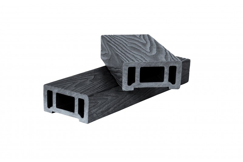  Поручень из ДПК, 3D шлифованное дерево для ограждения 45х90х2900 мм, цвет: №3 черный