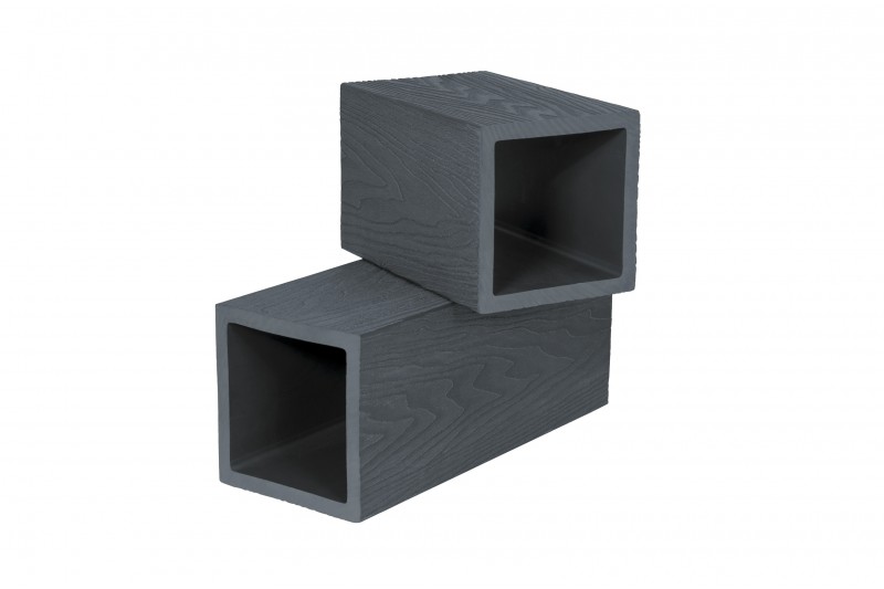  Столб из ДПК, 3D шлифованное дерево, для ограждения 125х125х2900 мм, цвет: №3 черный