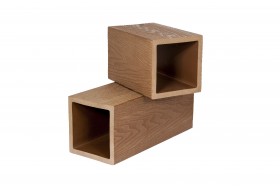  Столб из ДПК, 3D шлифованное дерево, для ограждения 100х100х2900 мм, цвет: №2 песочный