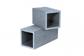  Столб из ДПК, 3D шлифованное дерево, для ограждения 100х100х2900 мм, цвет: №7 темно-серый