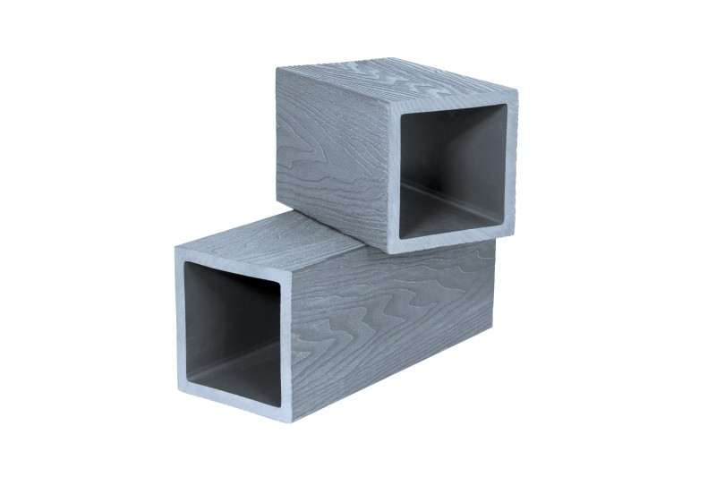  Столб из ДПК, 3D шлифованное дерево, для ограждения 125х125х2900 мм, цвет: №7 темно-серый