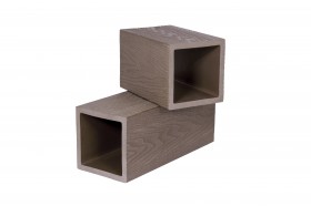  Столб из ДПК, 3D шлифованное дерево, для ограждения 125х125х2900 мм, цвет: №8 красный