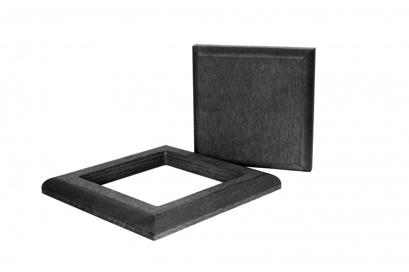 Крышка и юбка из ДПК для ограждения 43х120х120/18х158х158 мм, цвет: №3 чёрный