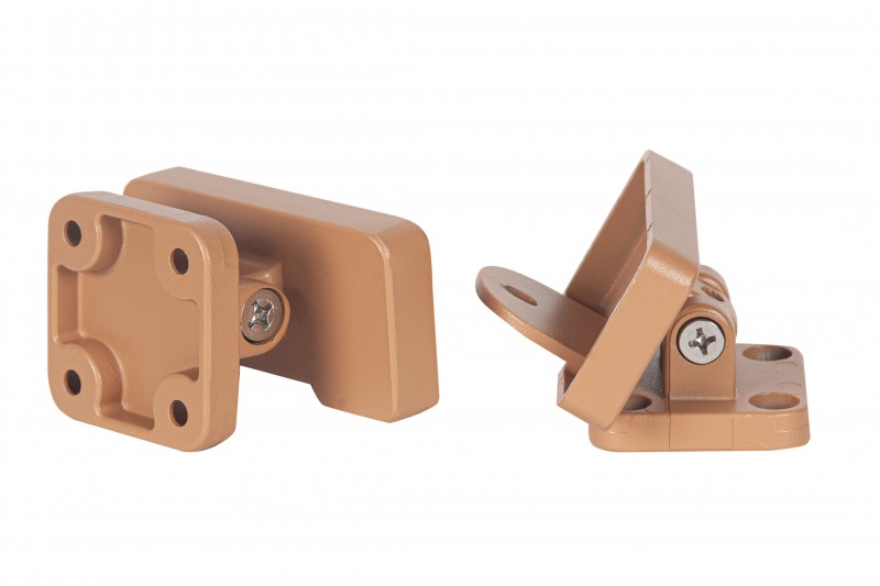 Крепление поворотное из алюминия для поручня ДПК 48х78х85 мм, цвет: №2 песочный