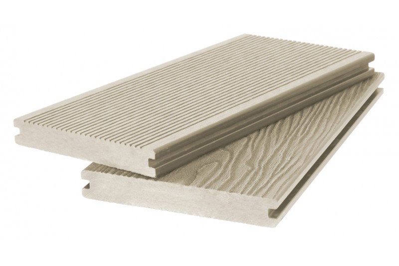  Террасная доска из ДПК Массив текстура дерева / вельвет, 20х140х4000 мм, цвет: №9 бежевый