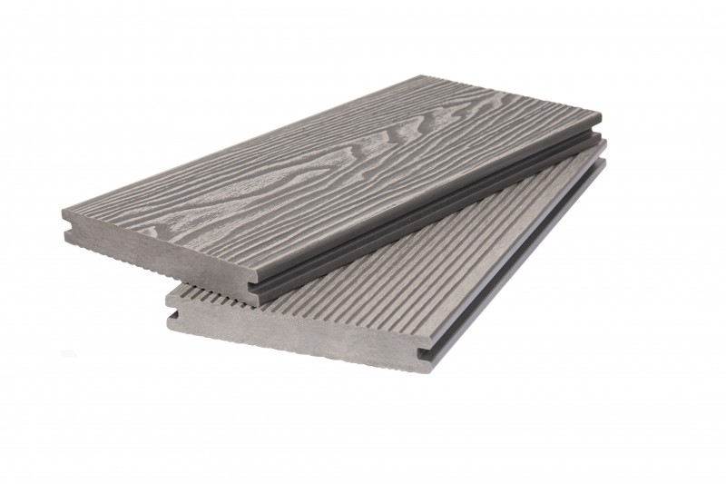  Террасная доска из ДПК Массив текстура дерева / вельвет, 20х140х4000 мм, цвет: №7 серый