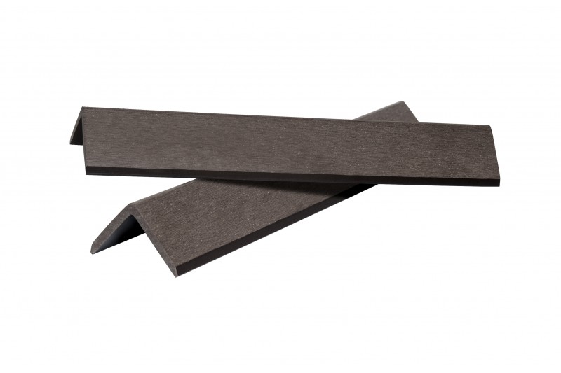 Уголок из ДПК для декинга шлифованный, 45х45х2900 мм, цвет: №5 темно-коричневый