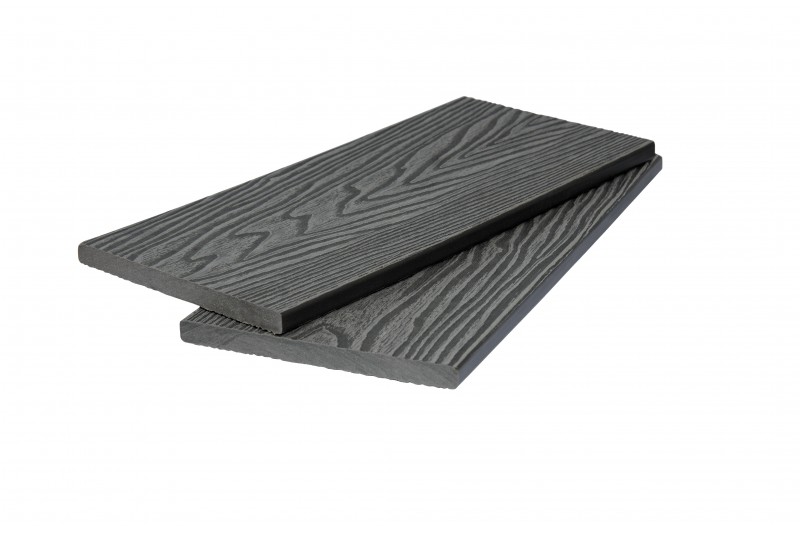 Универсальная доска из ДПК 3D шлифованное дерево для декинга (подступенок) и забора 11х140х2900 мм, цвет: №3 чёрный