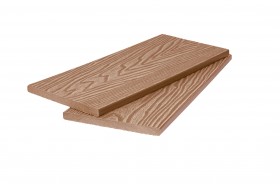 Универсальная доска из ДПК 3D шлифованное дерево для декинга (подступенок) и забора 11х140х2900 мм, цвет: №2 песочный