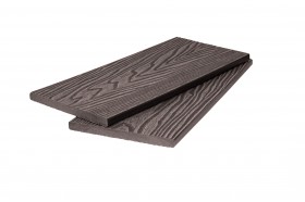 Универсальная доска из ДПК 3D шлифованное дерево для декинга (подступенок) и забора 11х140х2900 мм, цвет: №5 темно-коричневый