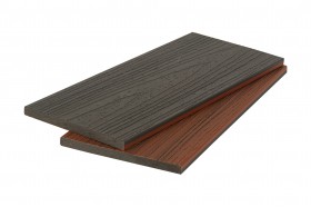 Универсальная доска заборная / подступенок Коэкструзия двухцветная: темно-серый / суар микс, 11х140х2900 мм