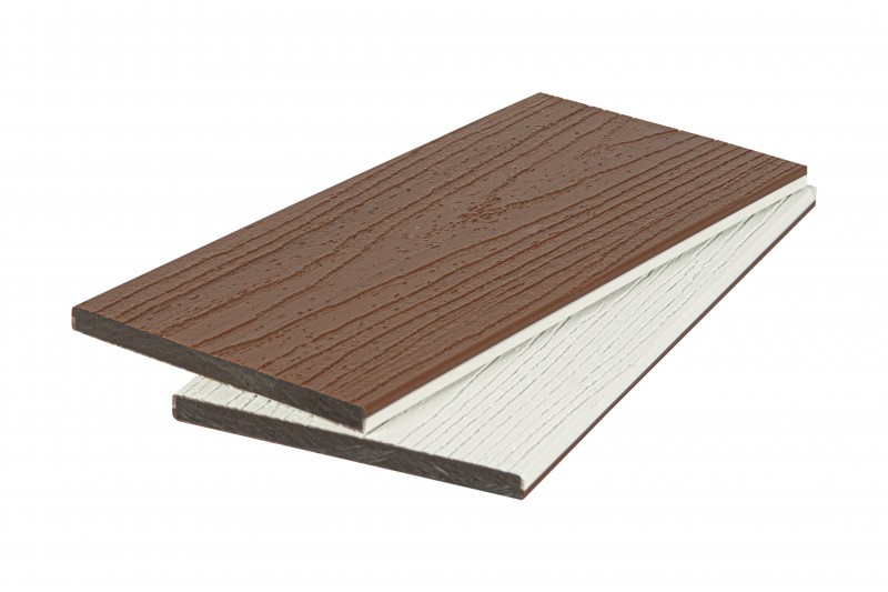 Универсальная доска заборная / подступенок Коэкструзия двухцветная: белый / песочный микс, 11х140х2900 мм