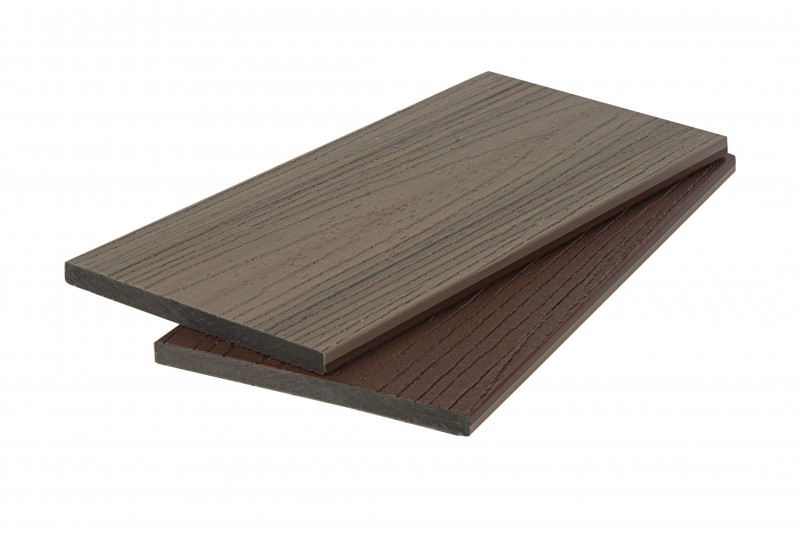 Универсальная доска заборная / подступенок Коэкструзия двухцветная: шоколадный микс / снежный микс, 11х140х2900 мм